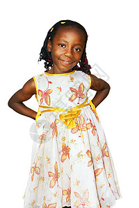 白色的可爱非洲女孩背景图片