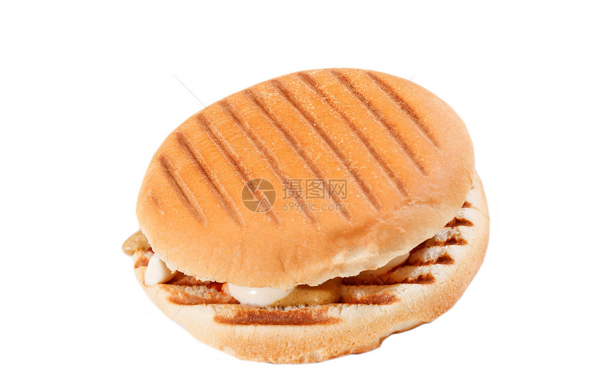 美味三明治饮食包子早餐粮食午餐食物面包火腿小吃小麦图片