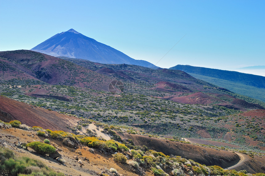 蓝山风景火山石头地标土地全景岩石国家旅游顶峰图片