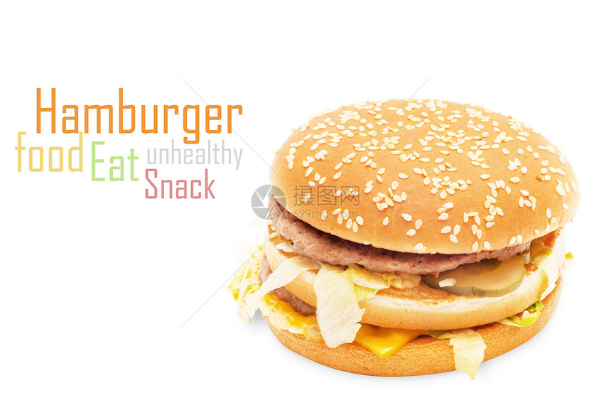 汉堡包芝麻摄影白色洋葱面包食物午餐小吃包子晚餐图片