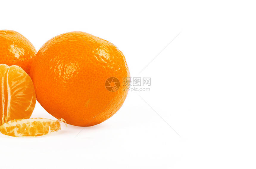 白背景孤立的普通话活力果汁水果饮食橙子白色食物图片