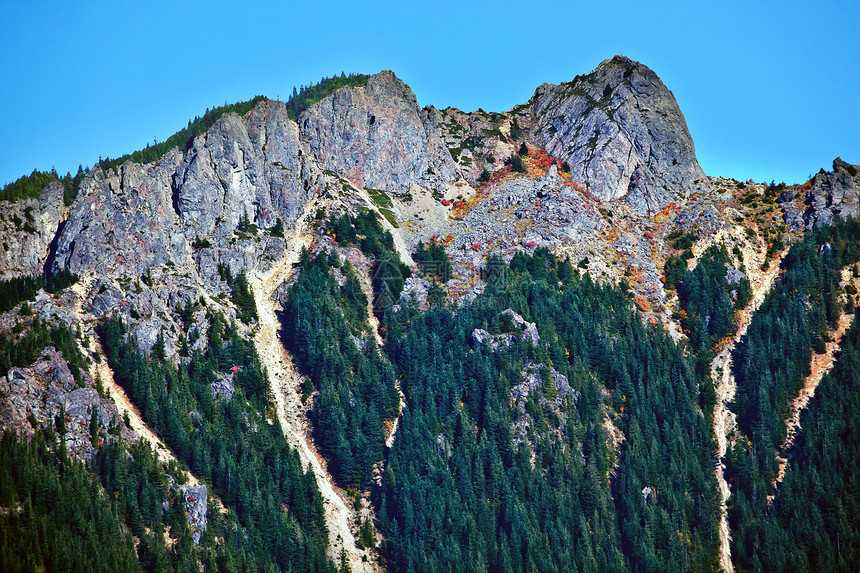华盛顿州顶峰的西北本德山远景旅行国家远足者树木风景首脑公吨岩石图片