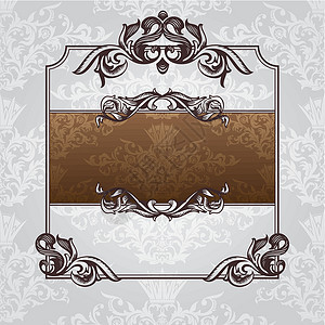 皇室或国产古代框架订婚风格皇家曲线边界婚礼卡片礼物古董证书背景图片