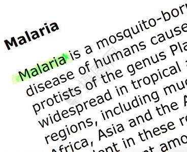 防治疟疾疟疾手册库存教育打字稿教科书荧光笔免版税宏观图片知识背景