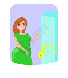 带锁链的冷冻器身体枷锁插图女性腹部重量字符串成人女士钥匙背景图片