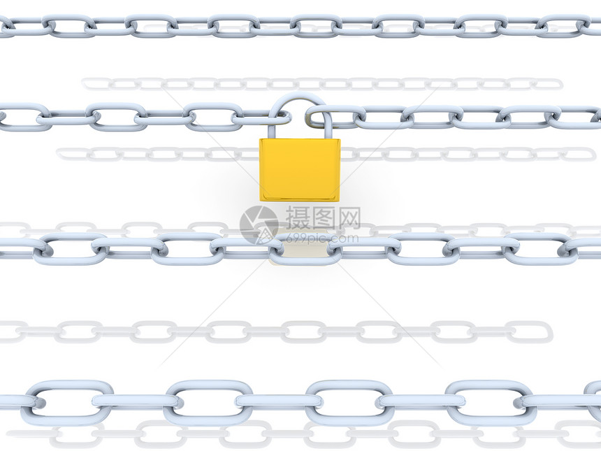 锁定链领带挂锁金属安全图片