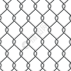 金属网格无缝链栅栏框架金属链环安全网格绘画障碍外壳监狱扣留插画