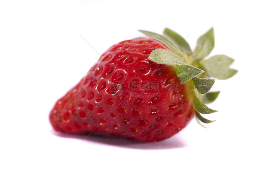 孤立的草莓白色宏观食物甜点水果叶子玻璃营养饮食红色图片