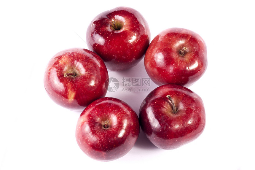 红苹果饮食团体圆圈收成水果食物红色宏观白色图片