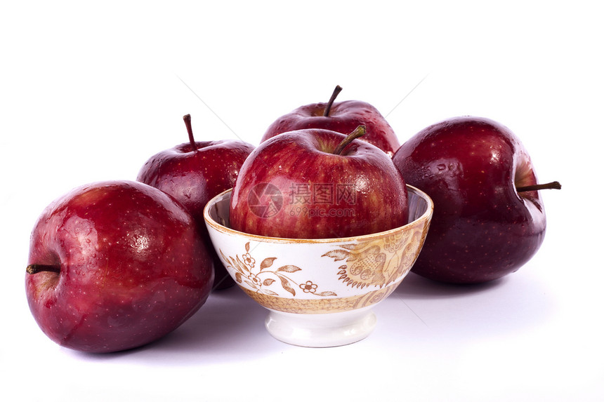 红苹果饮食红色团体白色收成水果食物宏观图片