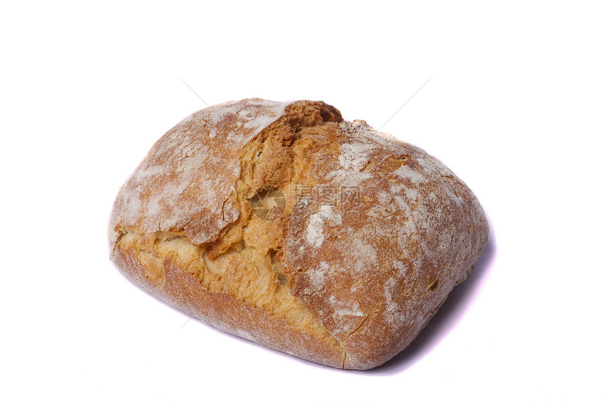 孤立的面包白色棕色小麦谷物早餐黄色脆皮面粉工作室包子图片