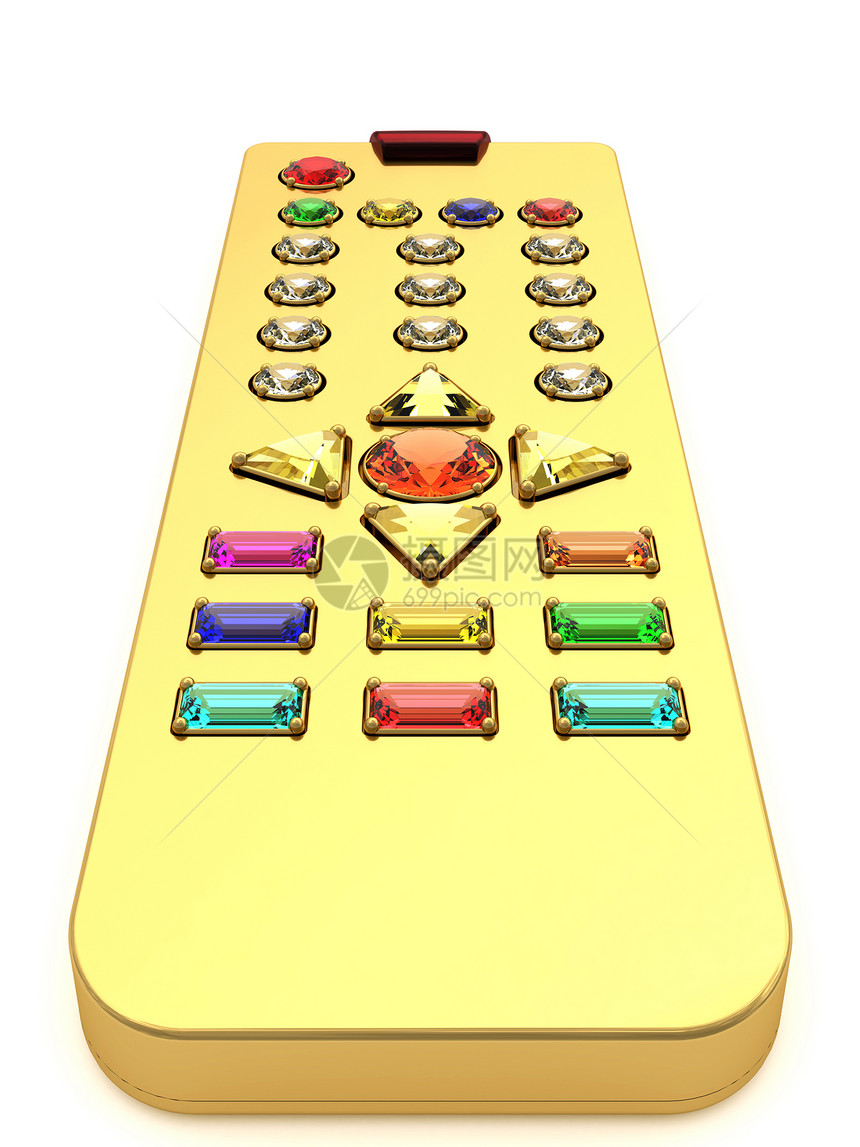 通用金金式遥控控制键盘钥匙奢华娱乐电视钻石水晶玩家力量按钮图片
