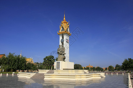 柬埔寨纪念碑柬越友谊纪念碑 柬埔寨金边地标历史性旅行首都遗产纪念碑文化游客纪念馆国家背景