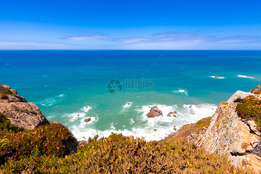 葡萄牙海洋海景地标地平线岩石蓝色图片