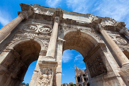 科斯坦蒂诺拱门君士坦丁凯旋门意大利语高清图片