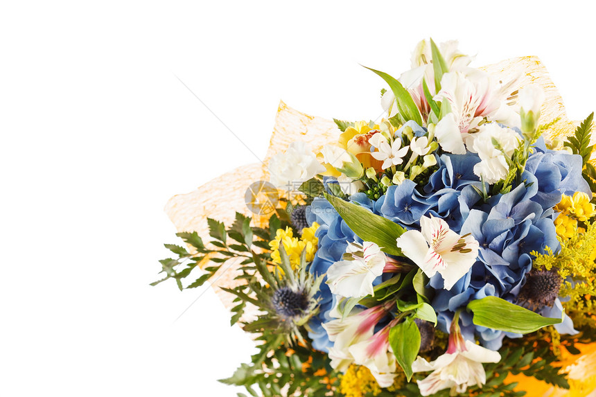 漂亮的鲜花订婚花束婚礼蓝色妈妈植物群菊花雏菊母亲叶子图片
