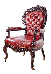 文身手椅红色家具稀有性白色男人皮革古玩好奇心椅子躺椅背景图片