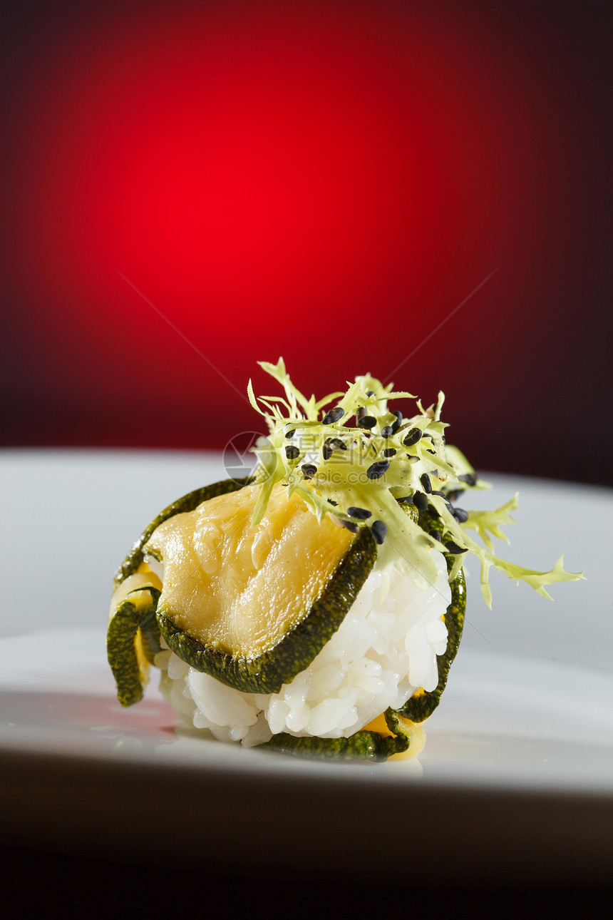 好吃的寿司鳗鱼餐厅文化午餐鱼片海鲜海藻叶子胡椒美味图片