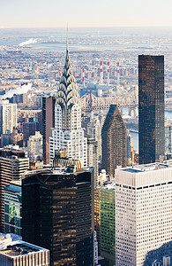 曼哈顿的风景 从帝国大厦 纽约市景观旅行建筑建筑学鸟瞰图地标摩天大楼建筑物世界城市背景图片