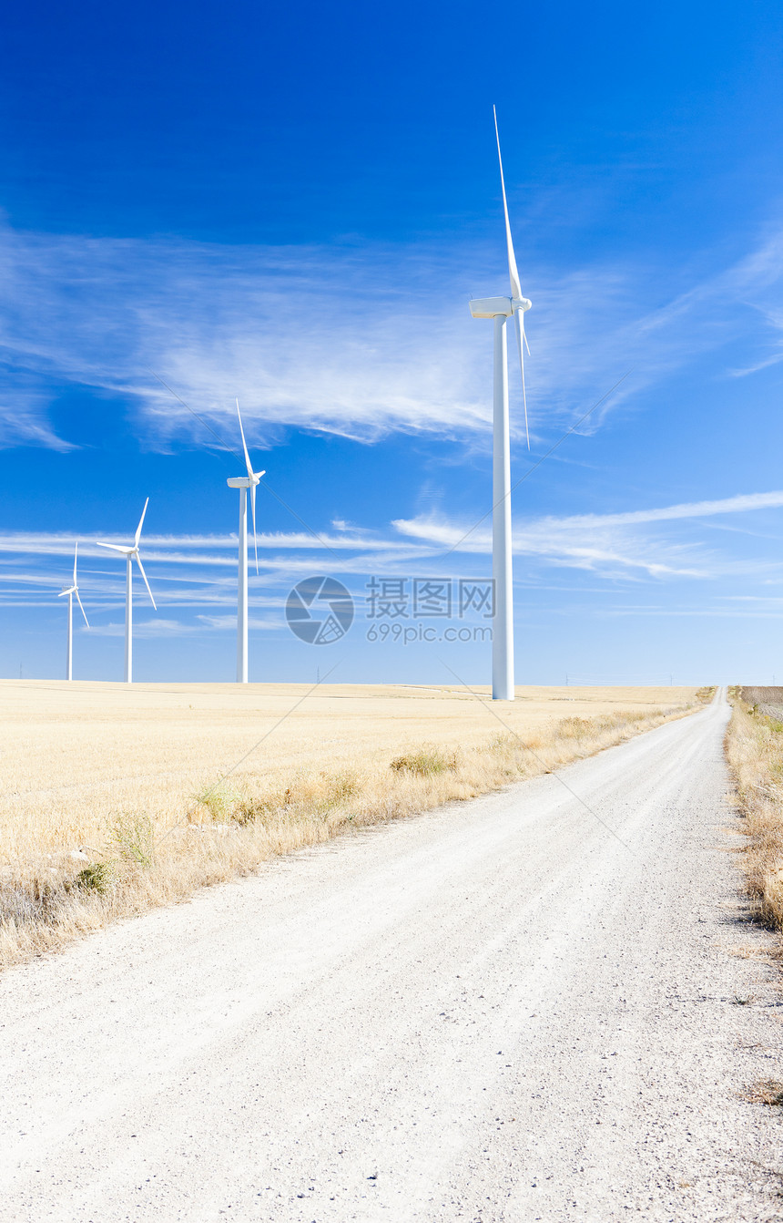 西班牙卡斯蒂利亚和里昂工业涡轮机涡轮环境发电风能力量生态风力外观图片