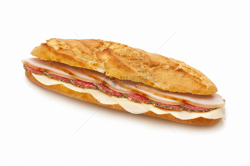 香肠三明治餐厅美食火腿早餐营养饮食午餐小吃面包图片