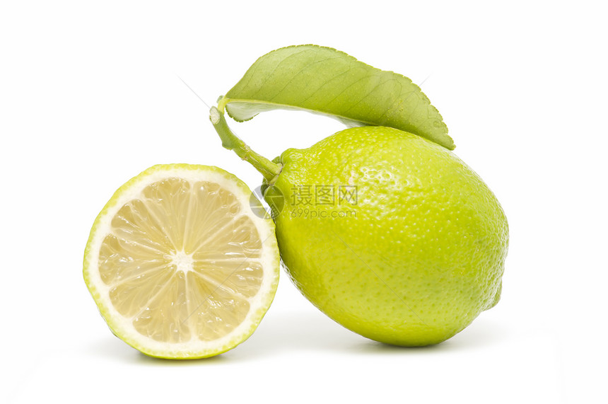 新鲜柠檬素食植物季节食物石灰绿水果图片