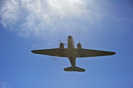 道格拉斯DC3A空气商业航天历史性翅膀乘客航班背光航空学车辆背景