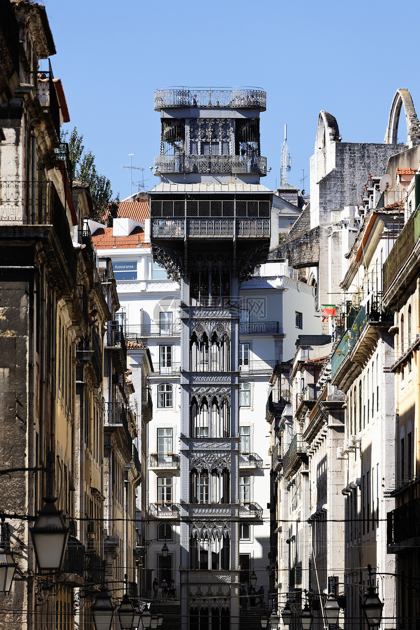 著名的圣贾斯塔电梯太阳假期石头雕像旅行历史建筑学街道建筑游客图片