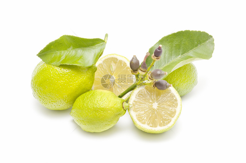 新鲜柠檬石灰绿水果季节食物素食植物图片