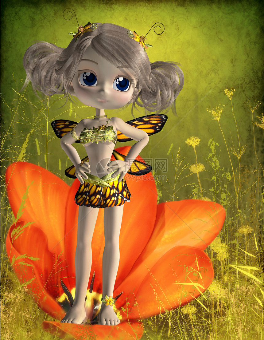 仙仙子香椿女孩卡通片公主女士若虫故事女性数字植物图片