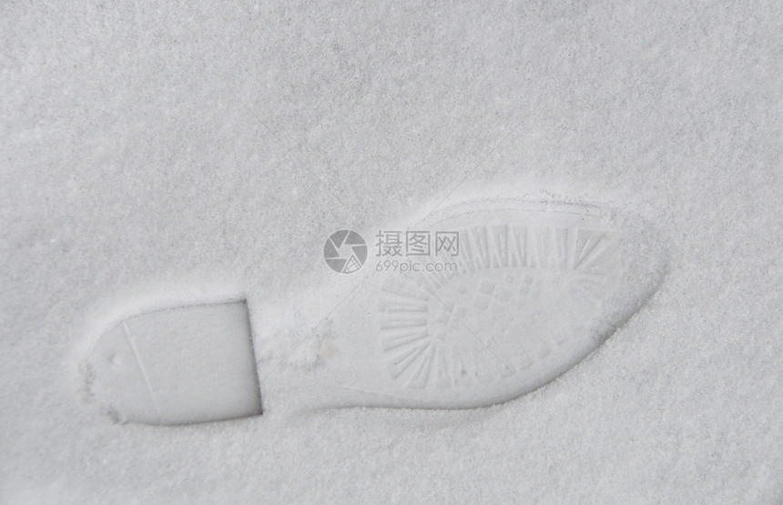 雪中脚印季节性印刷远足小路痕迹白色脚步天气季节图片