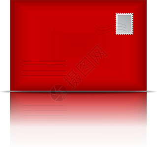电子明信片红信封明信片邮寄文档地址网站邮票商业剪贴写作盒子插画