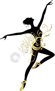 女孩跳芭蕾舞舞芭蕾舞者用于设计芭蕾舞演员女士女性卡通片活动舞蹈表演身体音乐设计图片