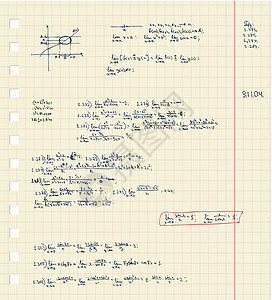 带有数学讲座的笔记本工作表背景图片