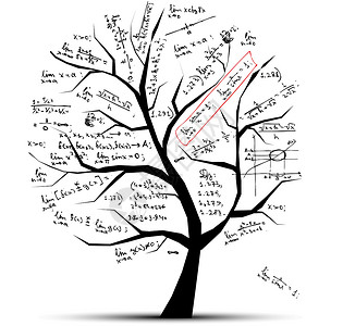 数学叶子素材用于设计设计的数学树设计图片