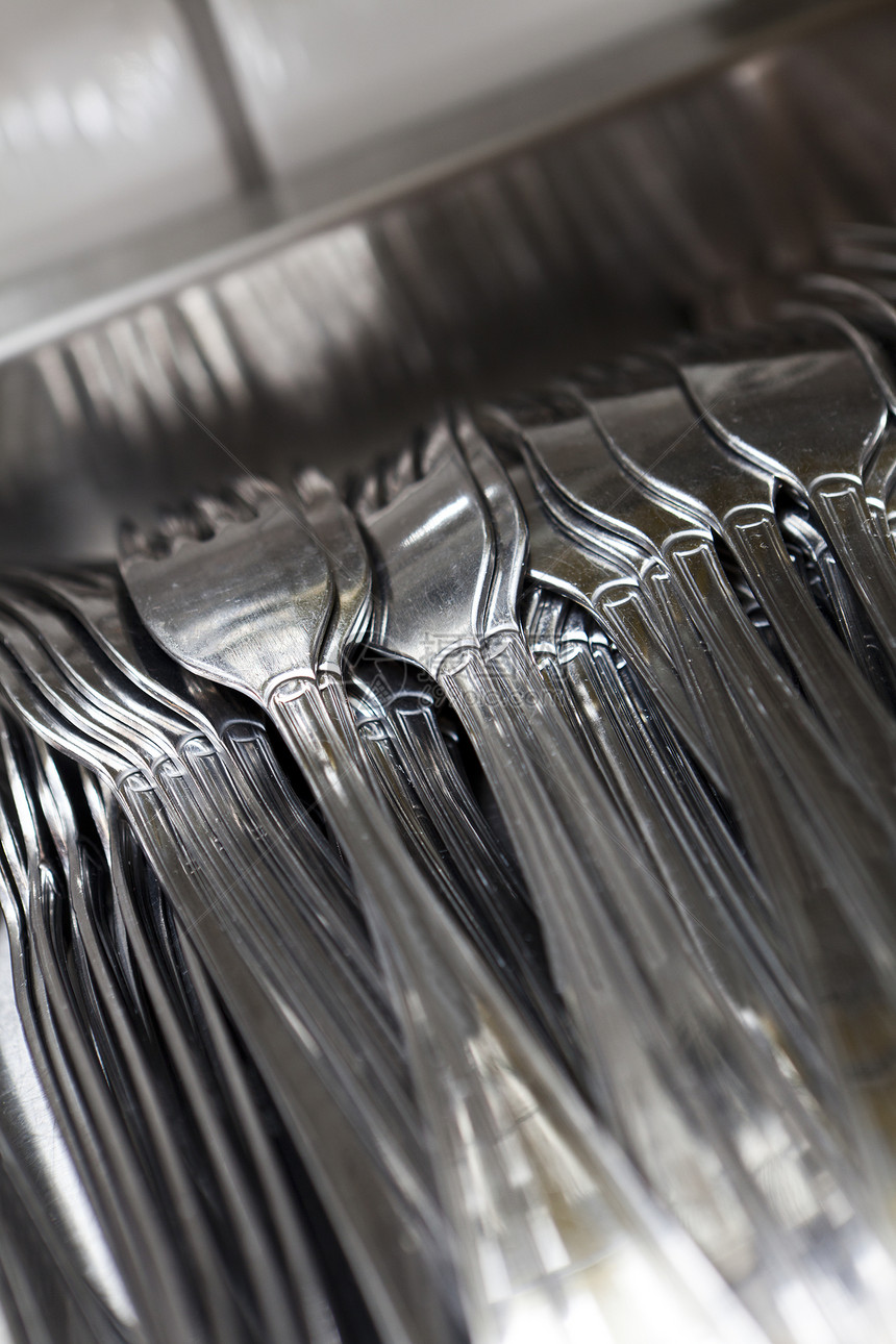 叉用具餐具金属盒子影棚厨房不锈钢银器图片