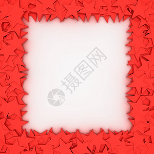 红框活力框架白色星星红色电脑正方形空白背景图片
