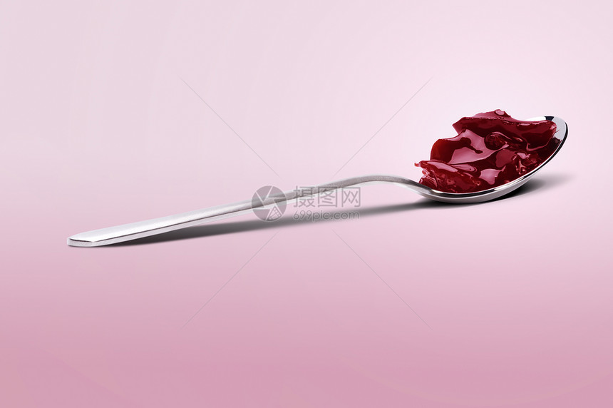 樱桃果酱营养白色活力水果刀具坡度早餐粉色饮食红色图片