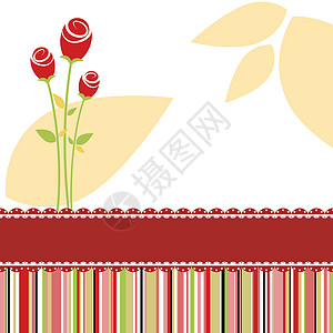 红玫瑰花请柬卡背景图片