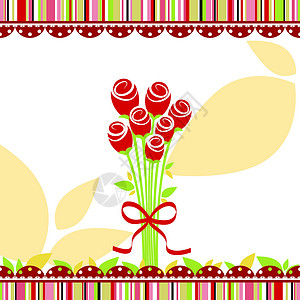 带露珠的玫瑰带红玫瑰花的春春情贺卡设计图片