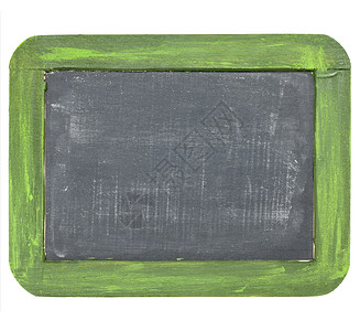 空白黑板白色木头乡村框架粉笔绿色石板背景图片