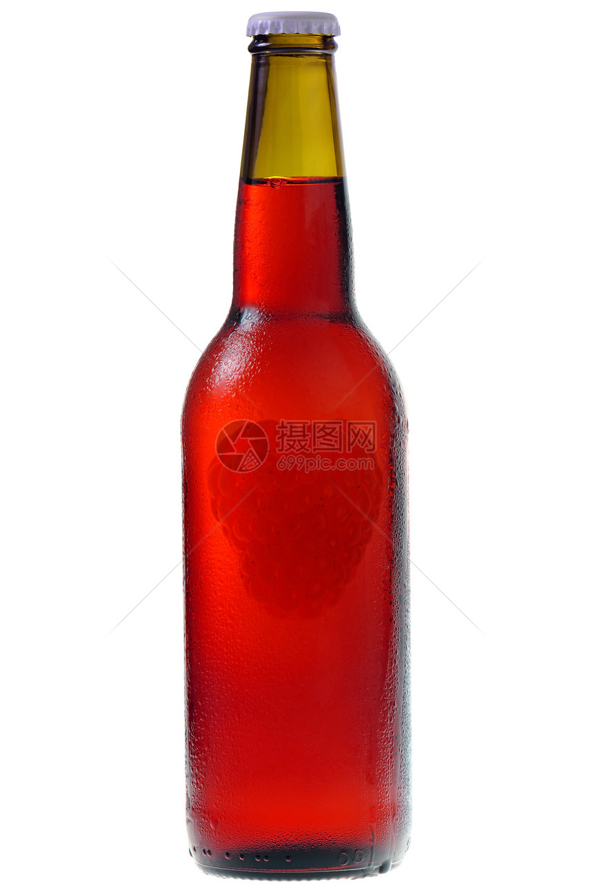 一瓶草莓饮料覆盆子果汁水果茶点味道苏打啤酒饮食食物口渴图片