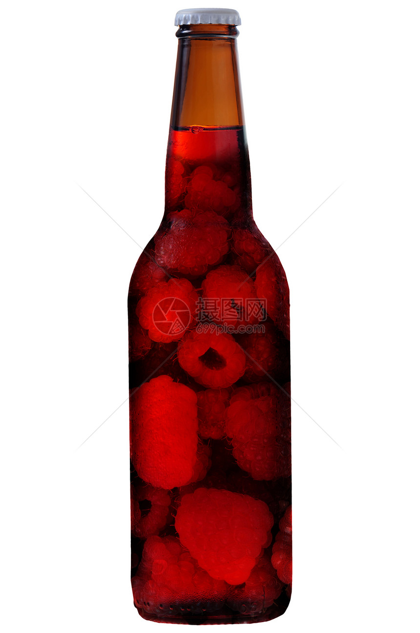 一瓶草莓饮料味道饮食液体玻璃覆盆子苏打果汁食物茶点啤酒图片