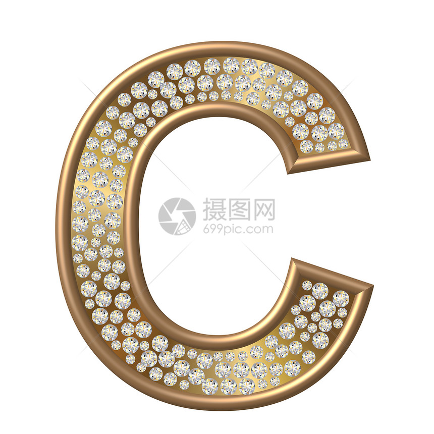 钻石特性C字母金子金属珠宝水晶反射宝石图片