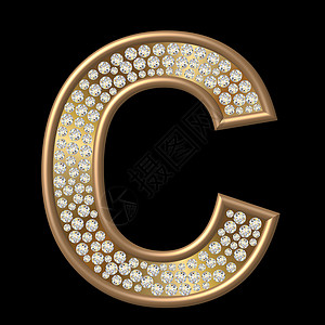 钻石特性C宝石水晶金属反射字母珠宝金子高清图片