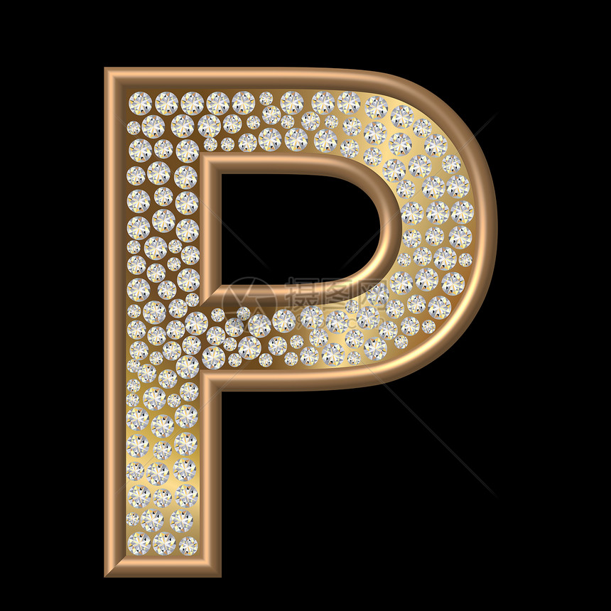 钻石特性P水晶珠宝金子宝石字母反射金属图片