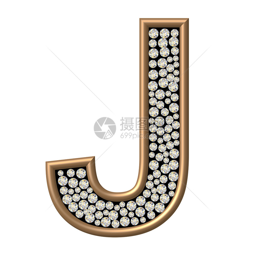 钻石特性 J宝石字母反射金子珠宝水晶金属图片