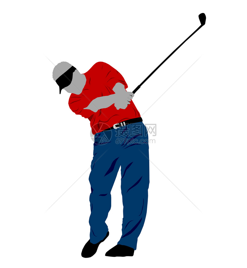 高尔夫波动绘画程式化插图球座木头运动高尔夫球俱乐部图片