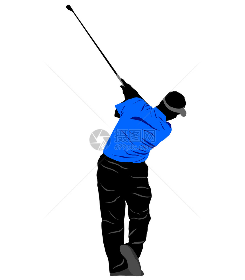 高尔夫波动插图程式化绘画高尔夫球俱乐部球座运动木头图片