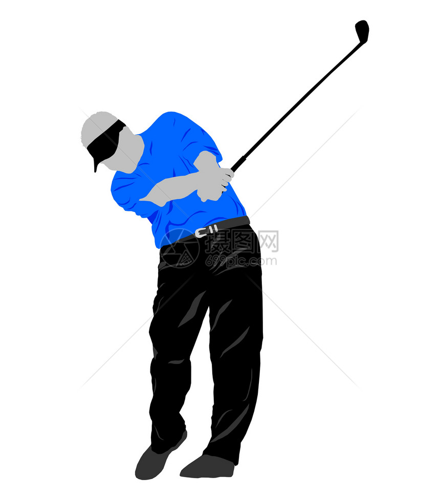 高尔夫波动高尔夫球绘画程式化木头球座俱乐部运动插图图片
